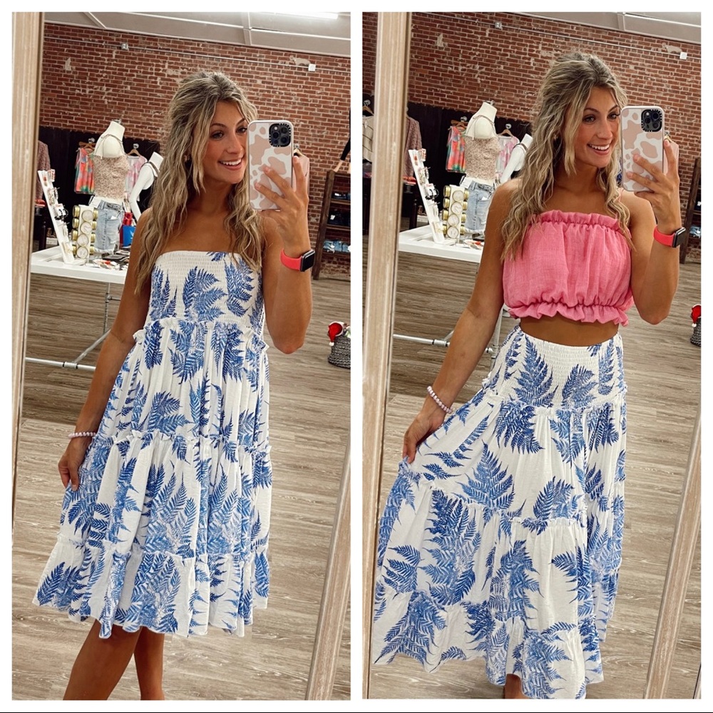 NWT Tropical Maxi Skirt/Strapless Dress